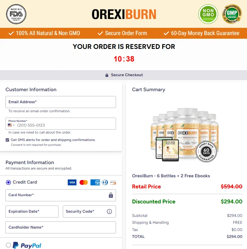 orexi burn checkout
